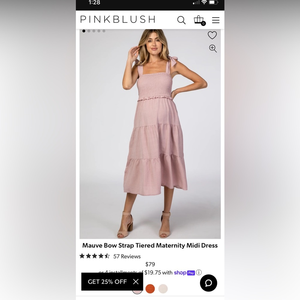 Blush maternity dress
